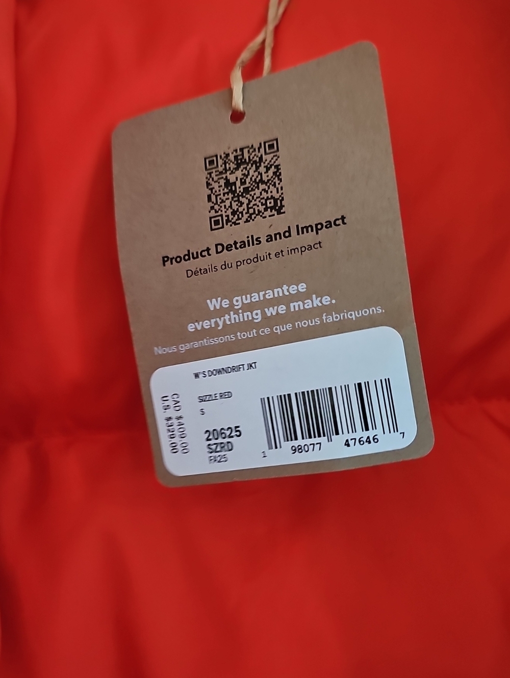 Patagonia Womens Downdrift Jacket Sizzle Red Small - Picture 8 of 8